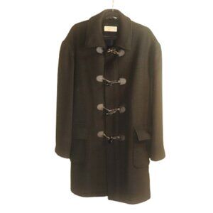 Michael Kors Black Wool Toggle Peacoat
